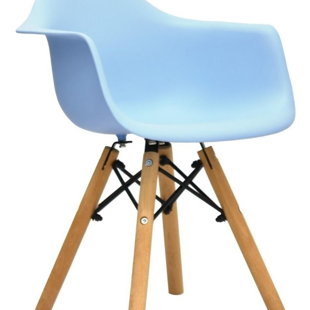 BONNO - Silla De Diseño Eames Para Niños Celeste Con Brazos Bonno