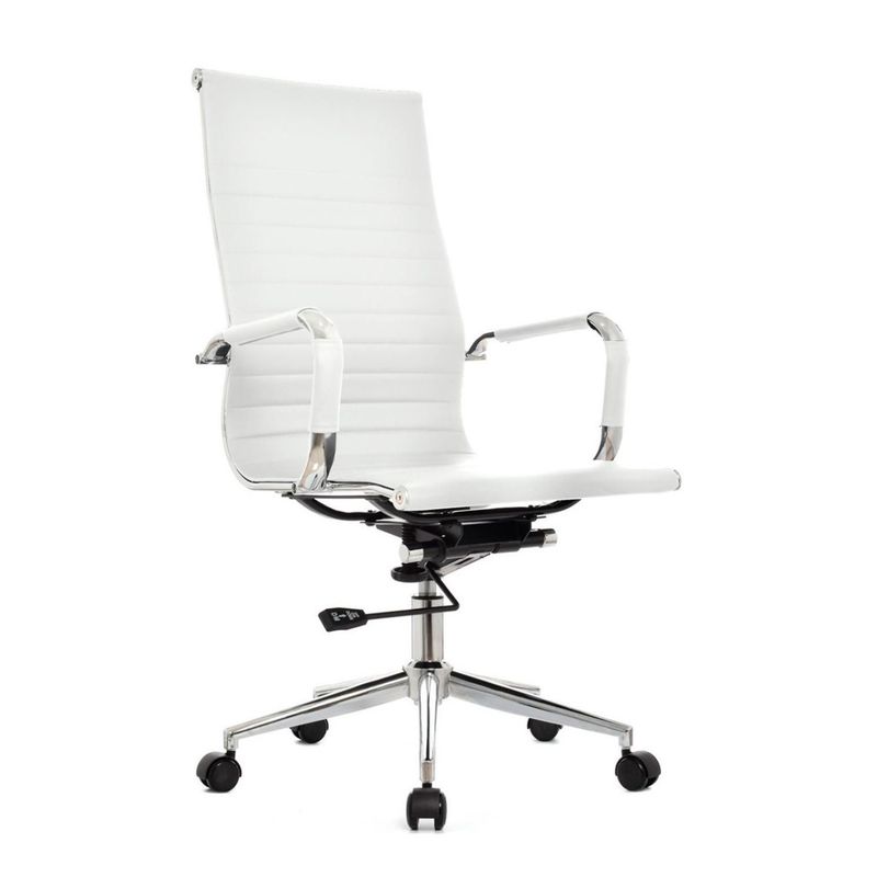 BONNO - Sillon De Escritorio Boss Blanco Con Cabecero Bonno