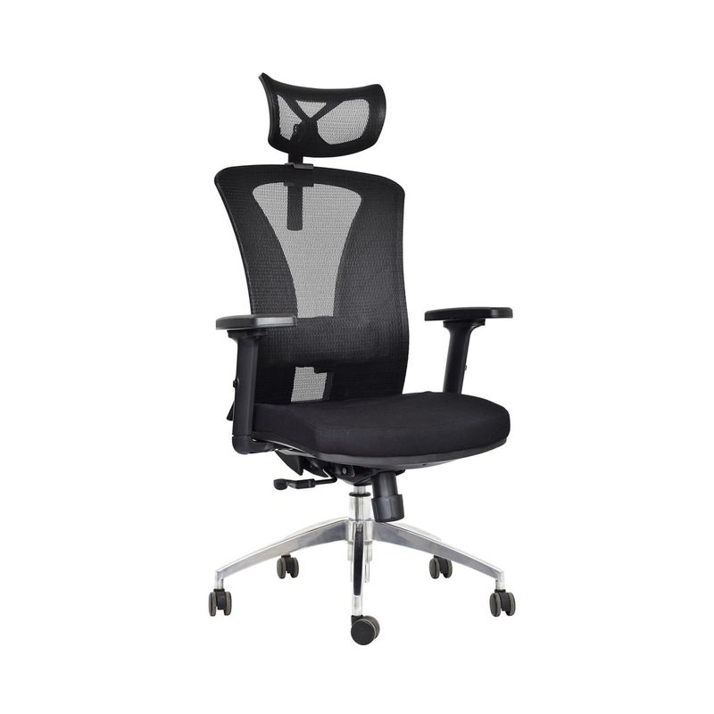 BONNO - Silla Ergonomica  Versalles Negro Con Cabecero Bonno