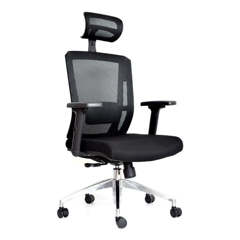 BONNO - Silla Ergonomica Delphi Synchro Negro Con Cabecero Bonno