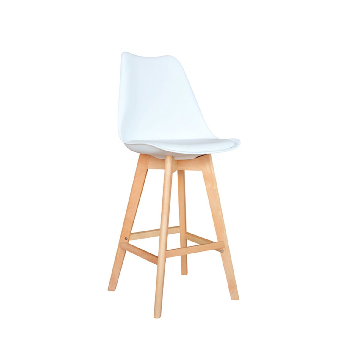 BONNO - Set X 2 Banco Para Bar Ema Fijo Blanco Bonno