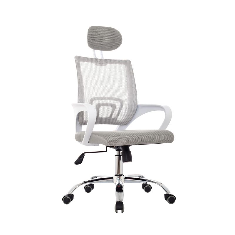 BONNO - Silla De Escritorio Atlantis Gris Con Cabecero Bonno