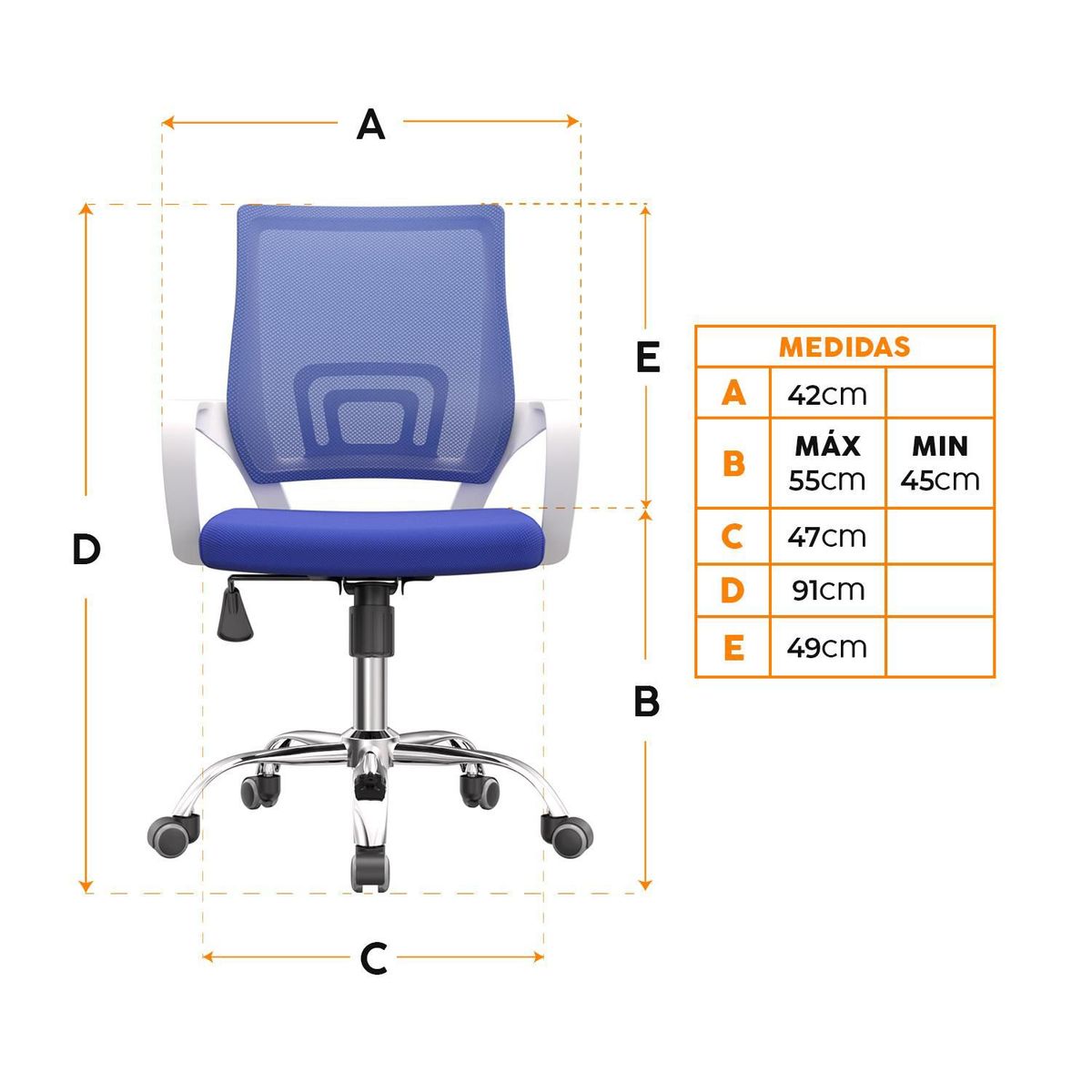 BONNO - Silla De Escritorio Atlantis Eco Azul Bonno