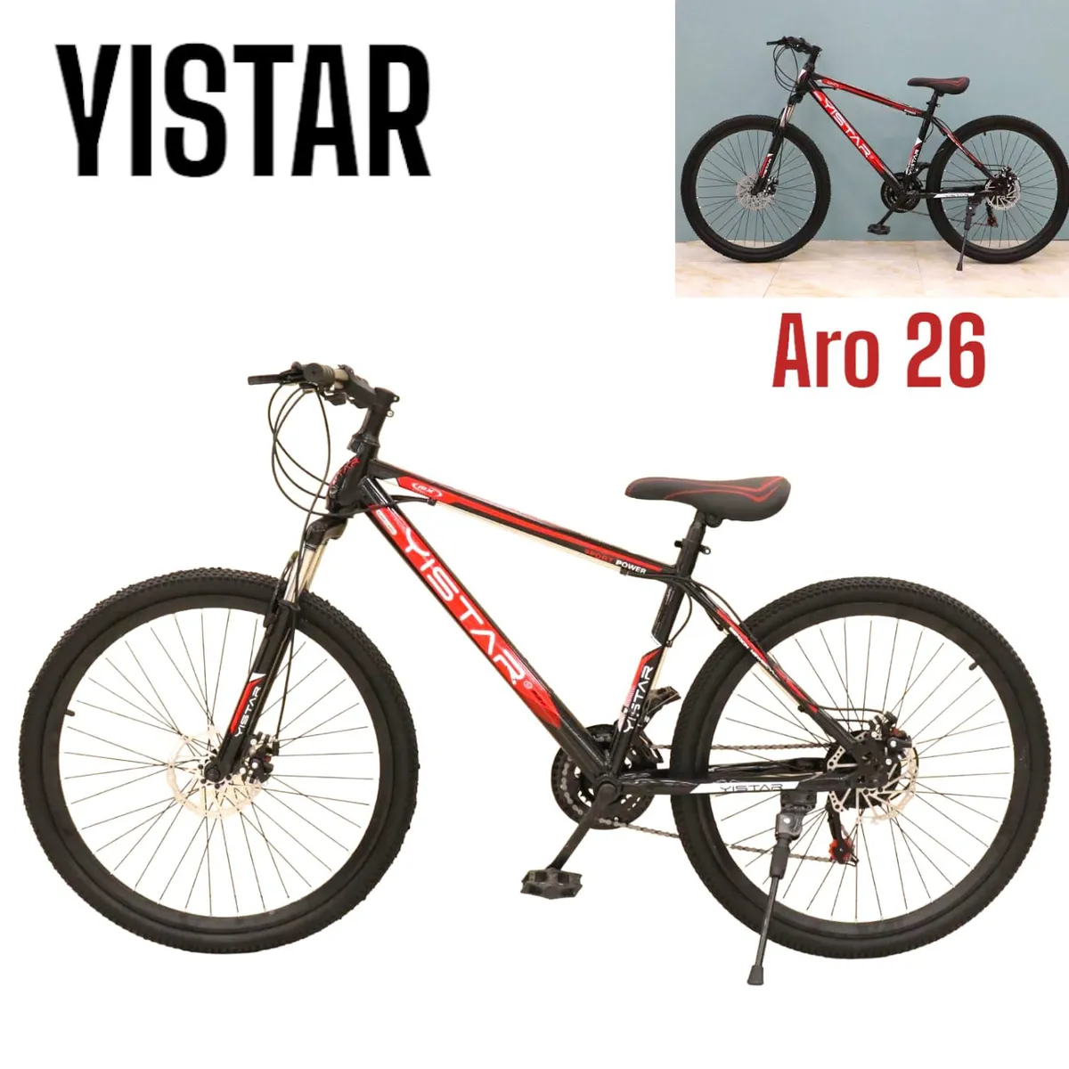 OEM - YISTAR Bicicleta Montañera Aro 26 Ideal para Ciclismo