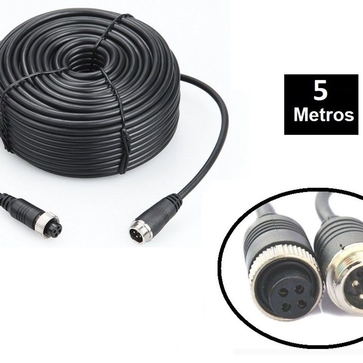 GENERICO - CABLE 4 PINES M12 AVIATION 5 METROS PARA MDVR CAMARAS