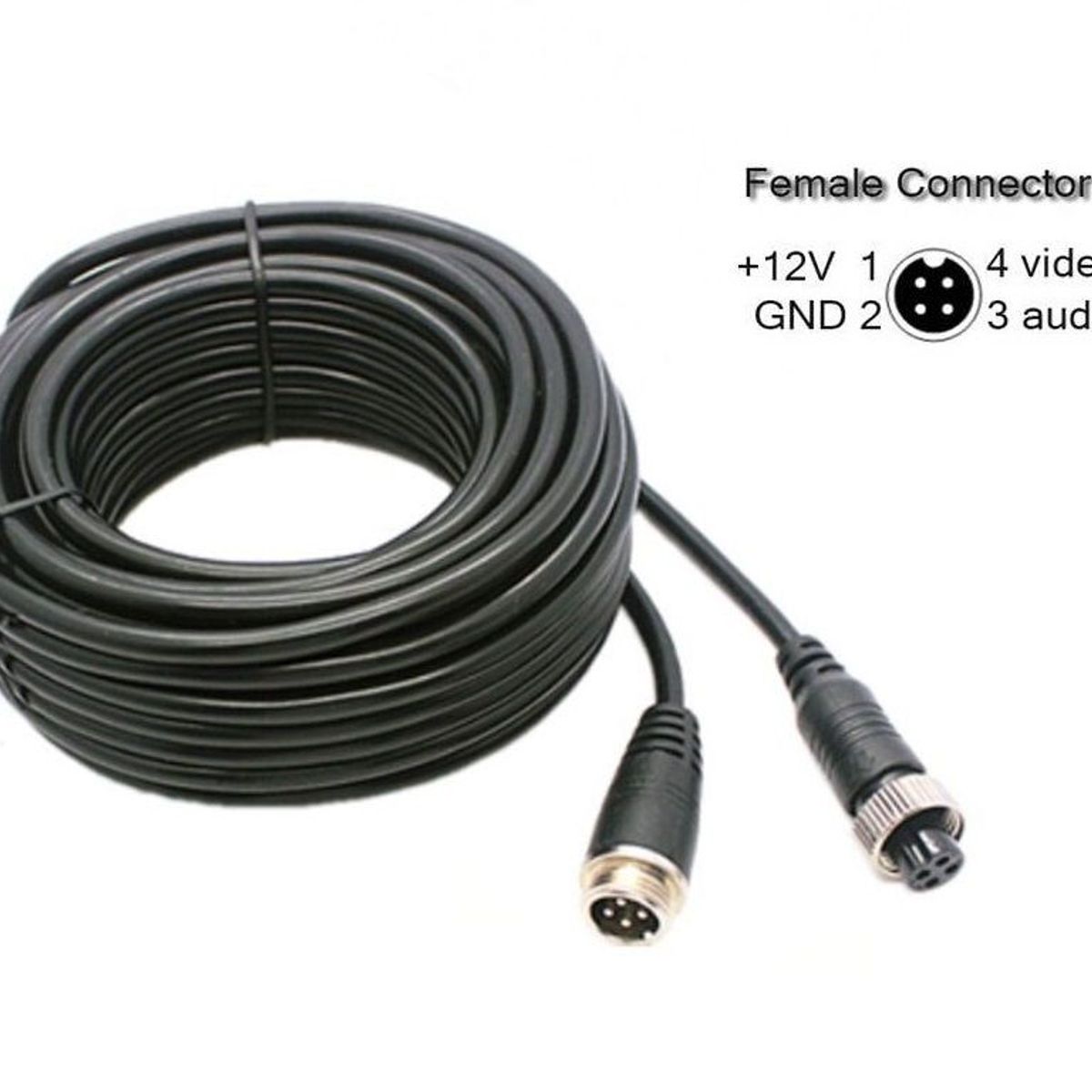GENERICO - CABLE 4 PINES M12 AVIATION 5 METROS PARA MDVR CAMARAS