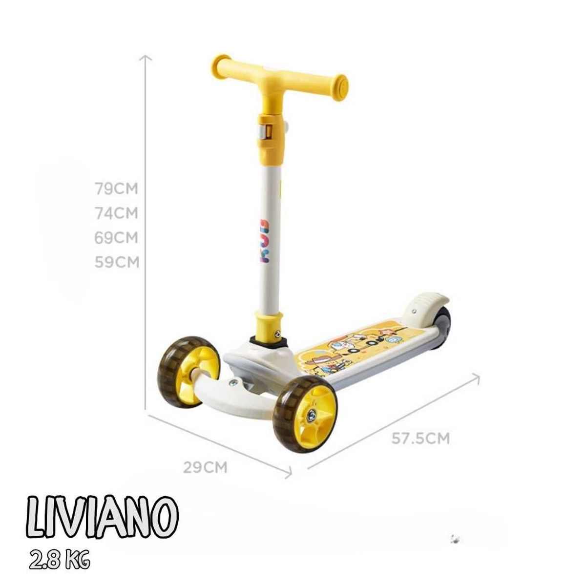 KUB - Scooter con estabilizador para niños Amarillo original KUB