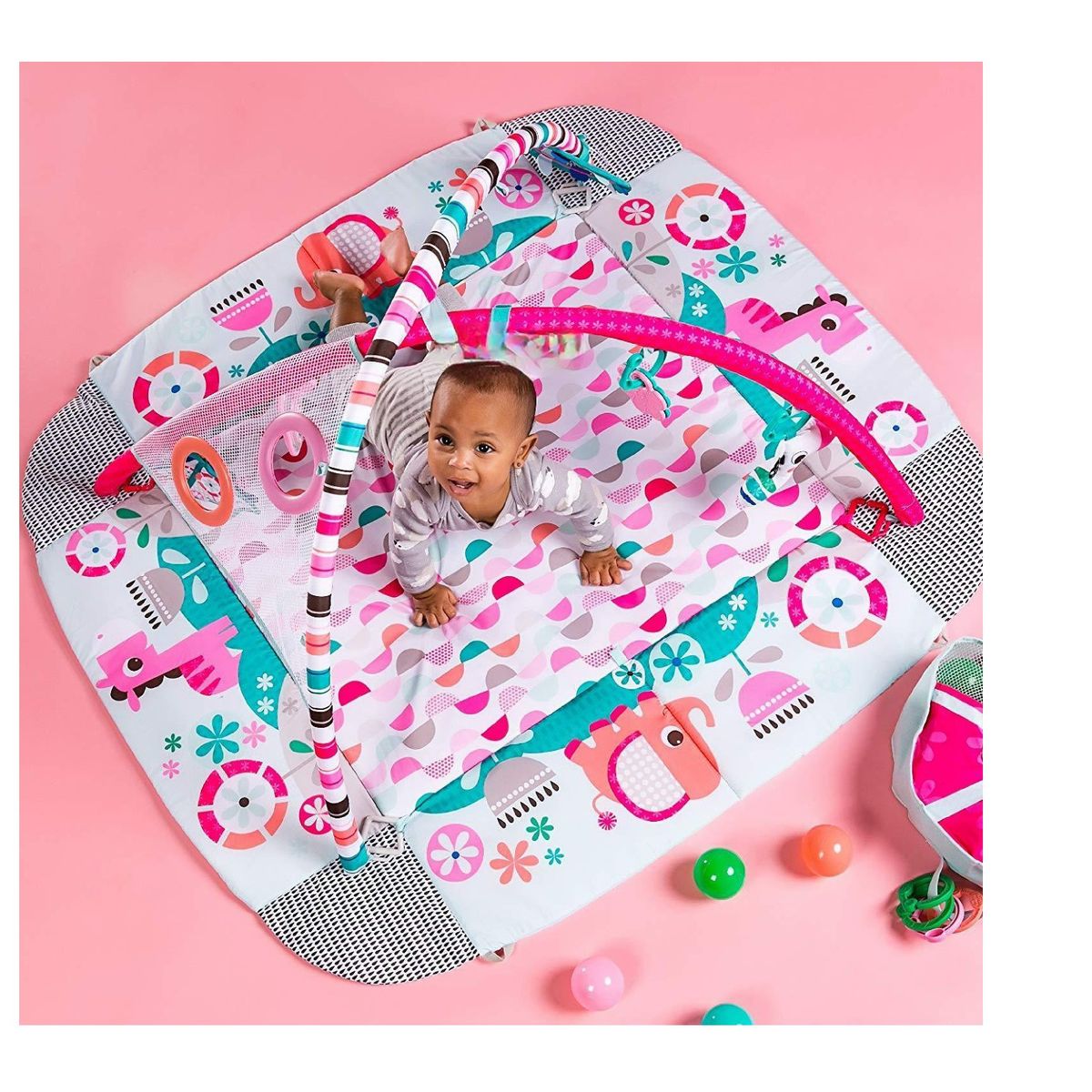 IDEAL - Gimnasio Corralito para Bebe con Pelotitas Pink