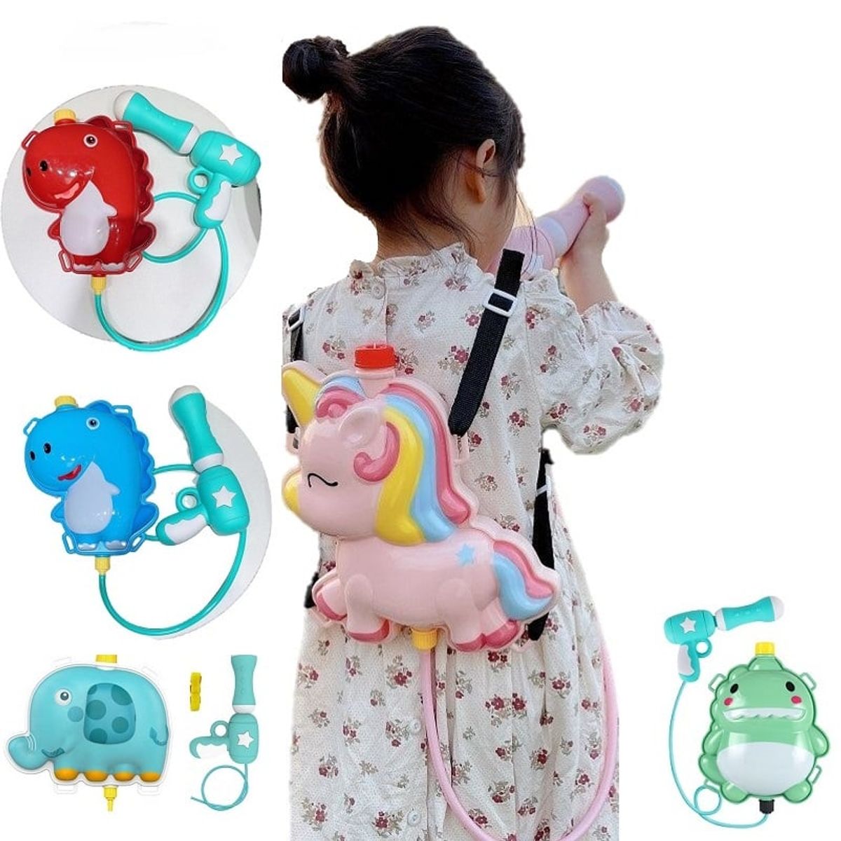 GENERICO - Mochila con pistola de agua 2 Litros - Sapito