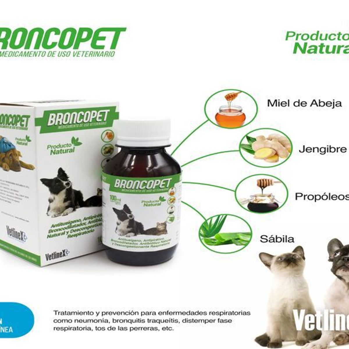VETLINEX - BRONCOPET JARABE EXPECTORANTE PARA MASCOTAS VETLINEX NATURAL
