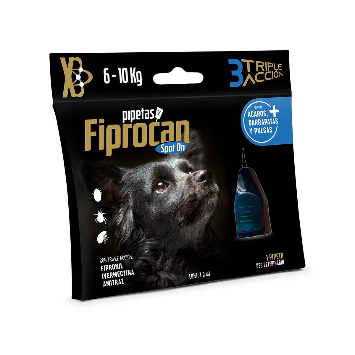 VETLINEX - ANTIPULGAS, GARRAPATAS Y ACAROS FIPROCAN PIPETAS 10 KG