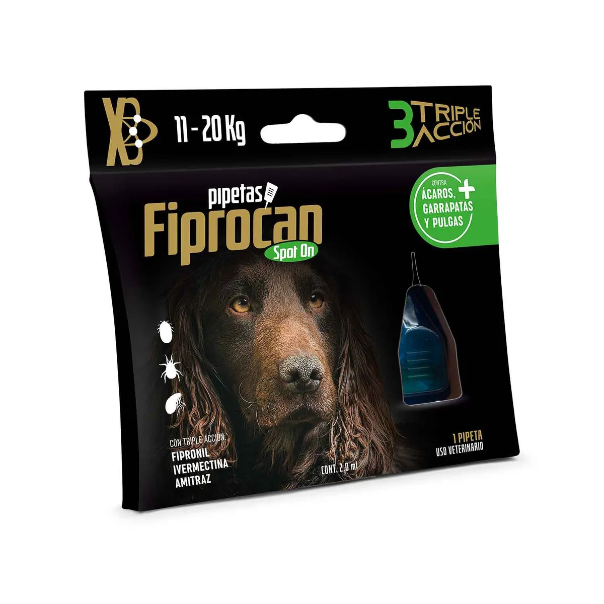 VETLINEX - ANTIPULGAS, GARRAPATAS Y ACAROS FIPROCAN PIPETAS 20 KG