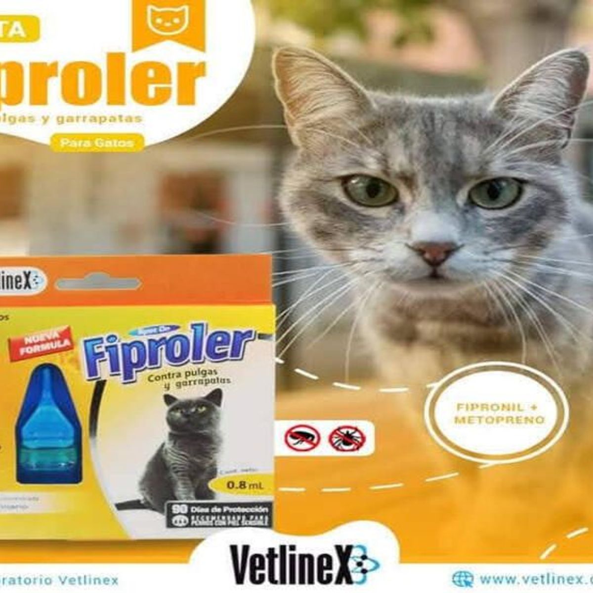 VETLINEX - ANTIPULGAS Y GARRAPATAS FIPROLER PIPETAS GATO