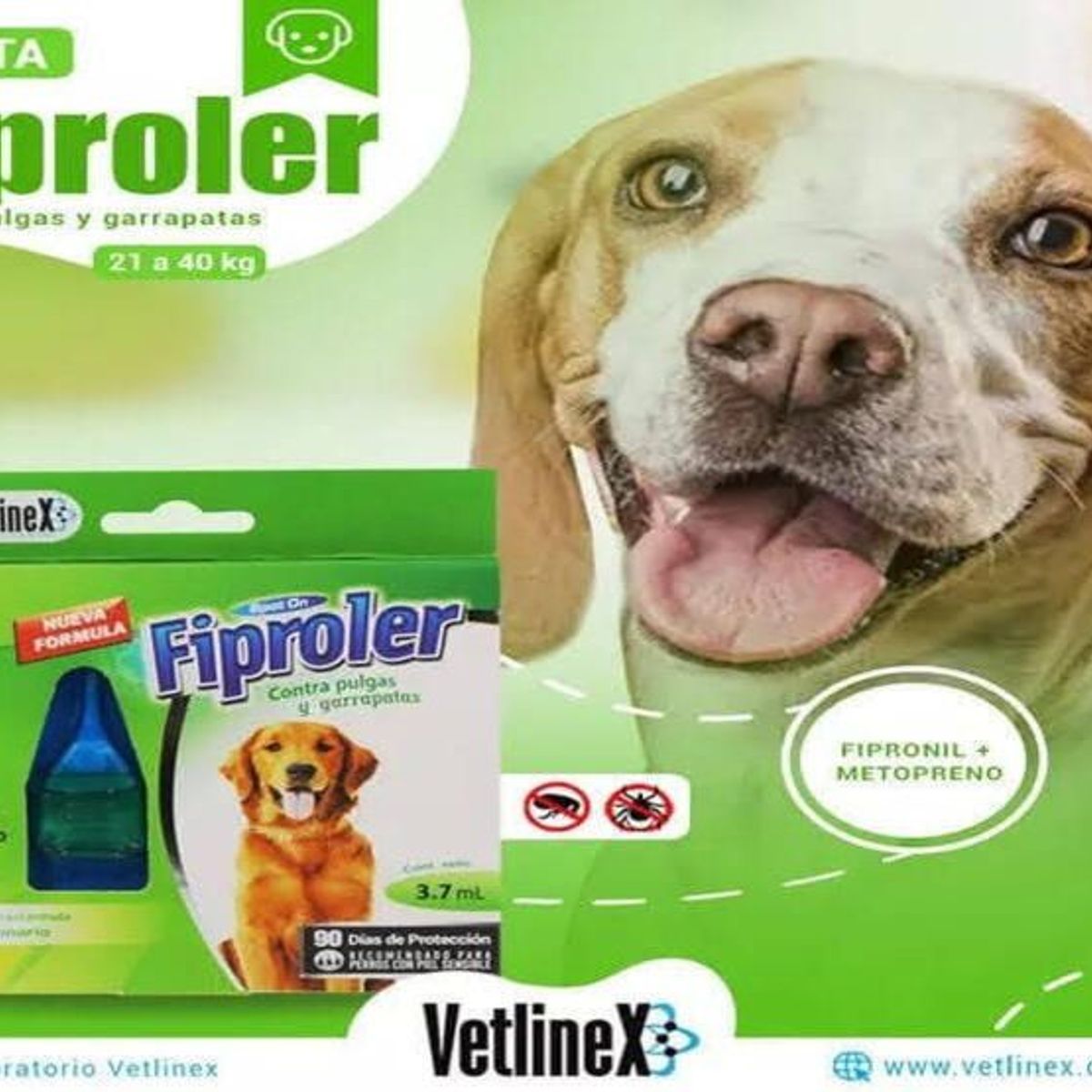 VETLINEX - ANTIPULGAS Y GARRAPATAS FIPROLER PIPETAS 40 KG