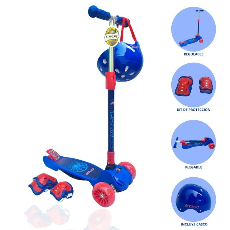 OKA - Scooter Plegable de Aluminio »CAR» BLUE