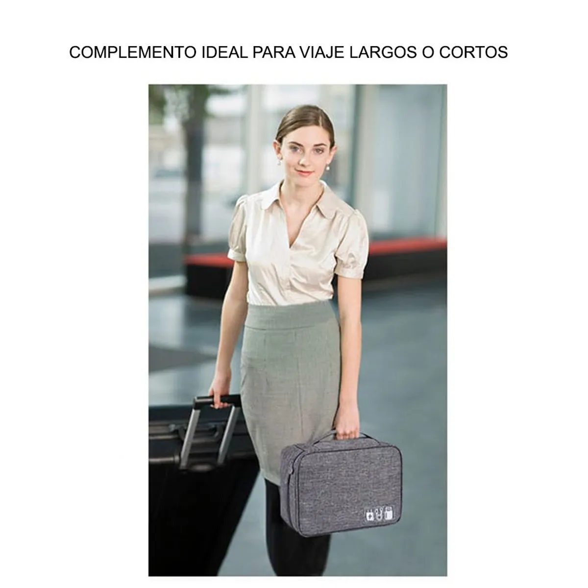 INTERLUD - Maletín Portátil Organizador de Cables 2 divisiones FYI260006 Negro