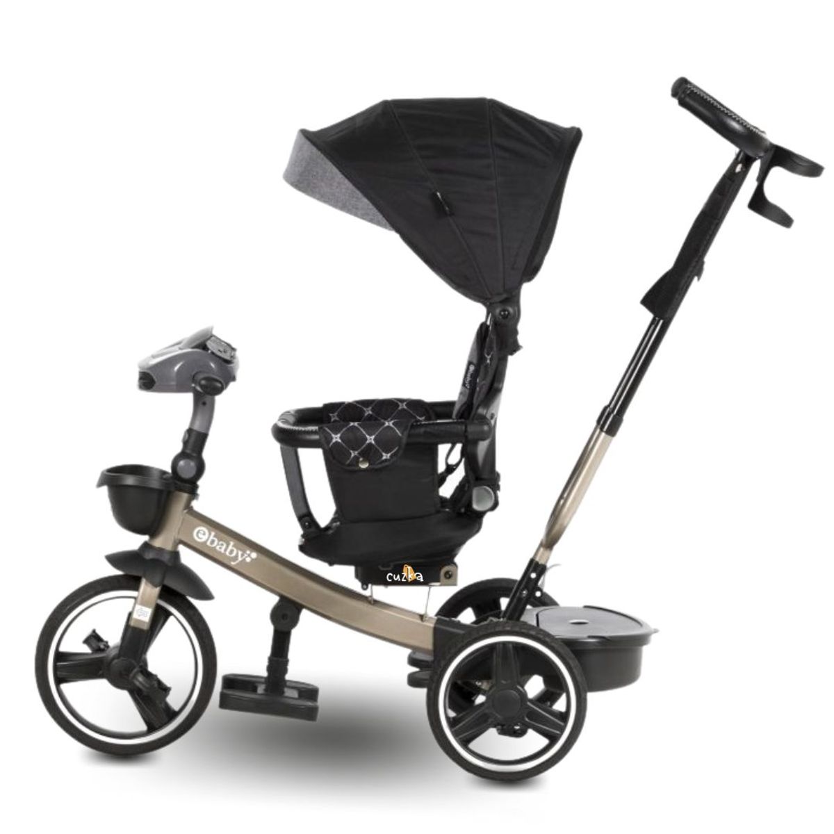 EBABY - Triciclo Guiador EBABY SANTORINI DELUXE USB BLACK