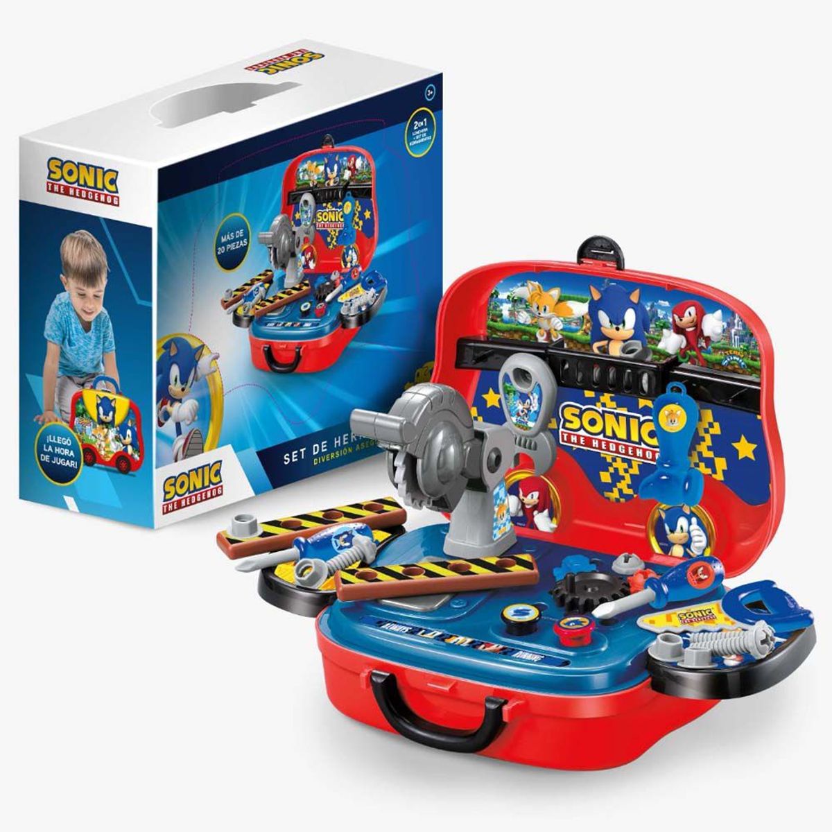 SONIC - Set De Herramientas Y Lonchera 2 En 1 The Hedgehog / Sega