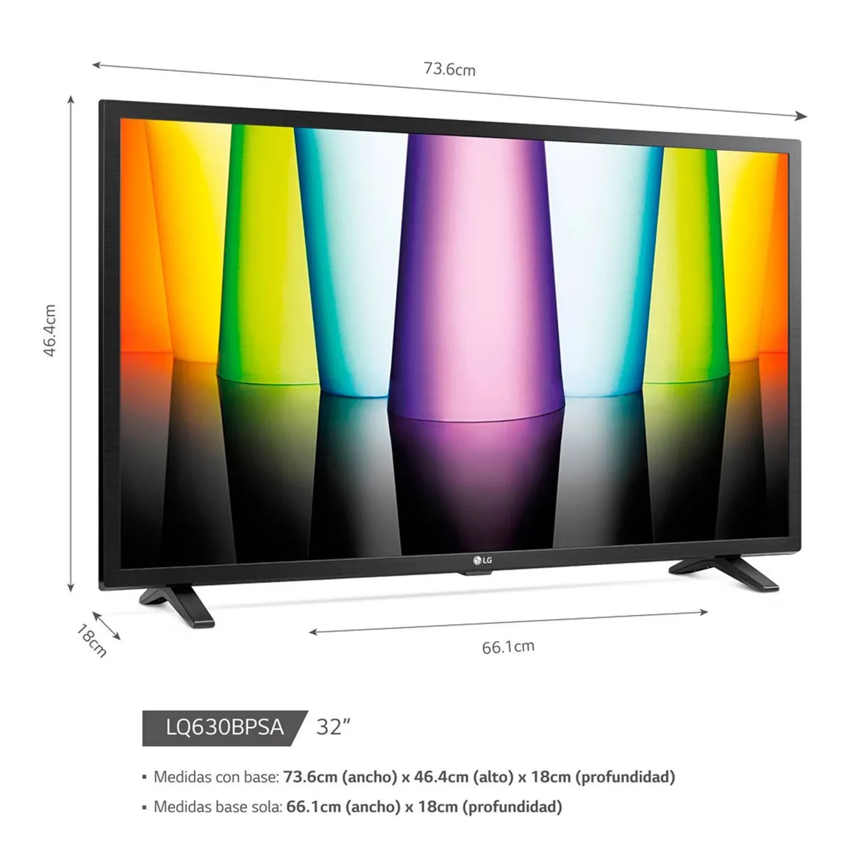 LG - Televisor 32 LG HD 4K ThinQ AI 32LQ630BPSA - 2022