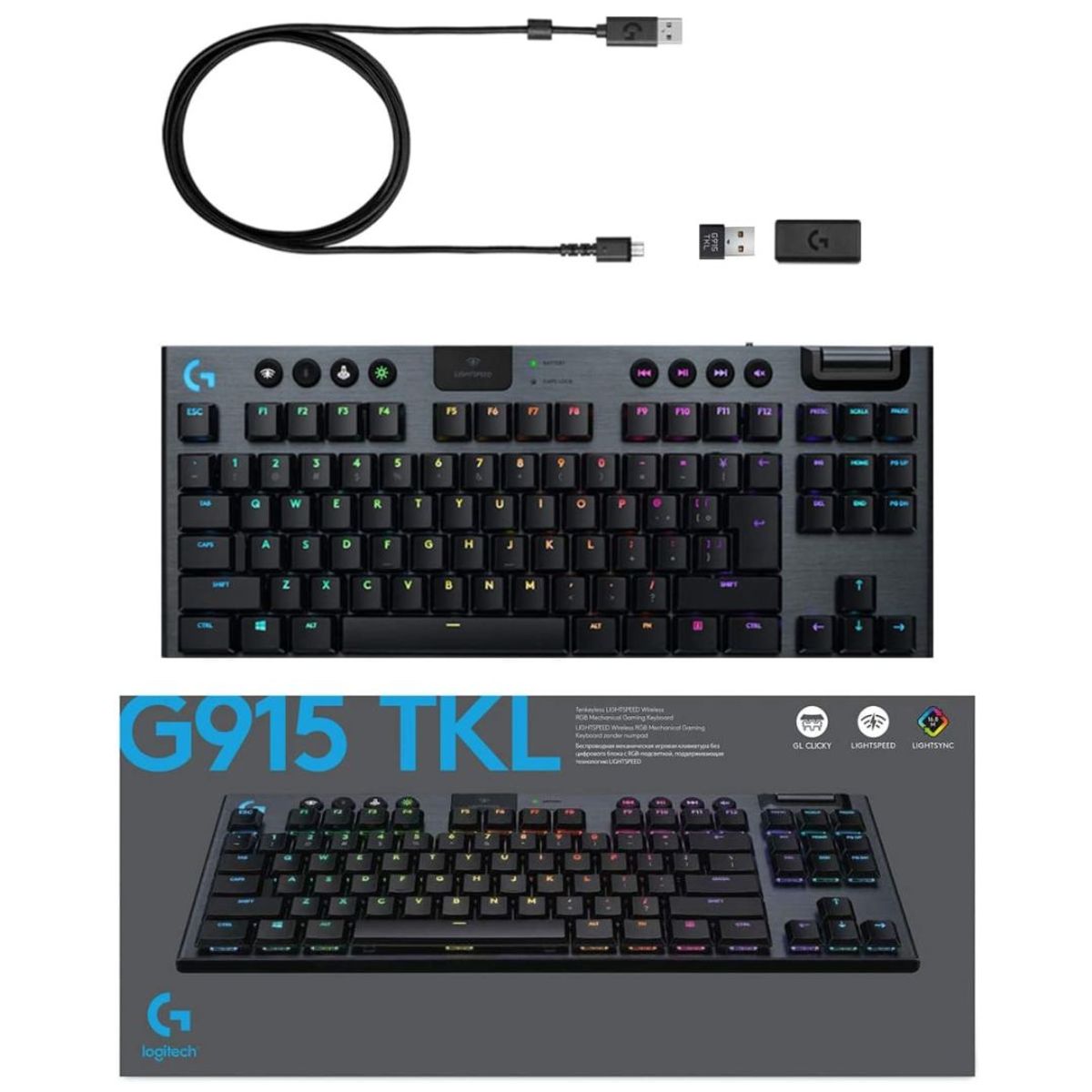 LOGITECH - TECLADO GAMER LOGITECH G915 TKL INGLES