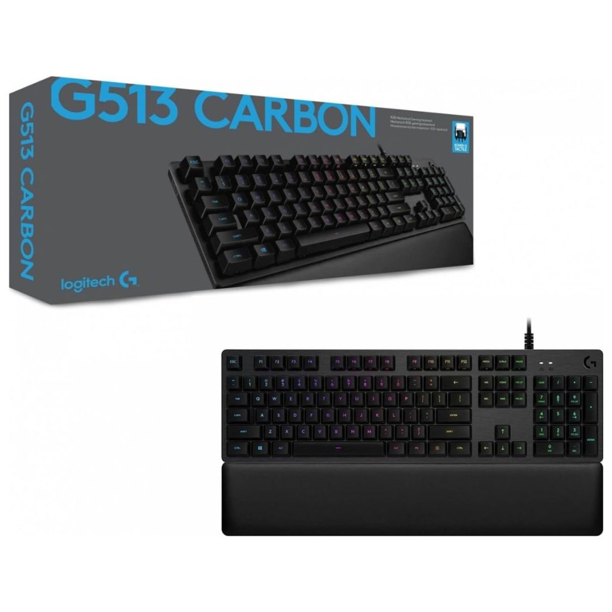 LOGITECH - TECLADO GAMER LOGITECH G513 LYGHTSYNC 920-009322 INGLES