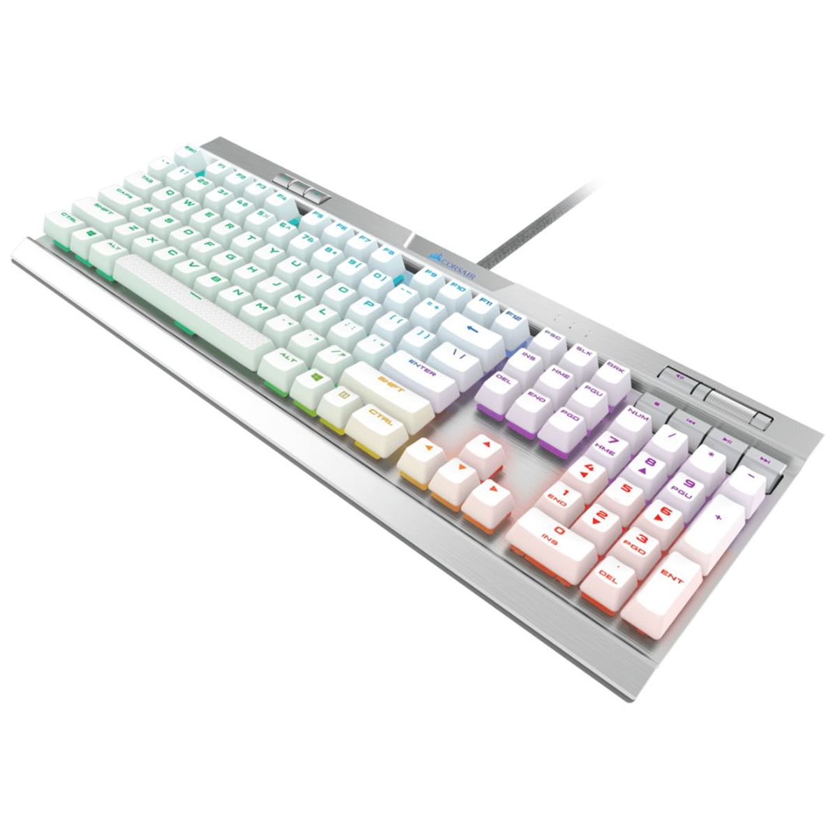 CORSAIR - TECLADO K70 RGB MK2 MECHANICAL RGB LED CHERRY MX SPEED SILVER WHITE