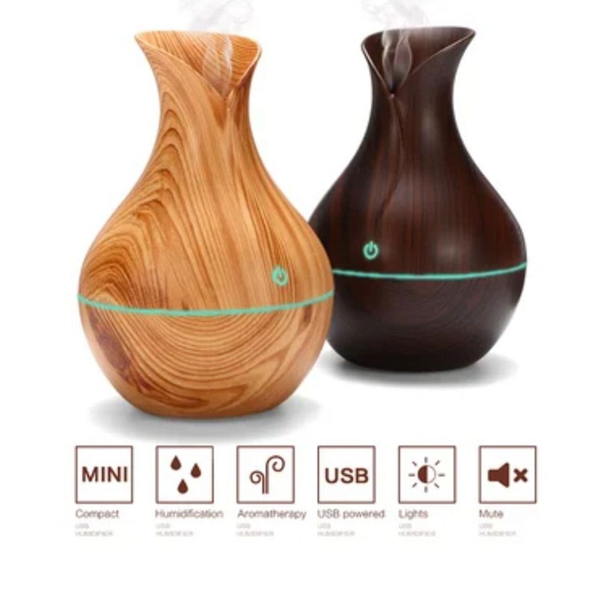 GENERICO - Humidificador Difusor de Aroma con Luz Led Ultrasónico aromaterapia