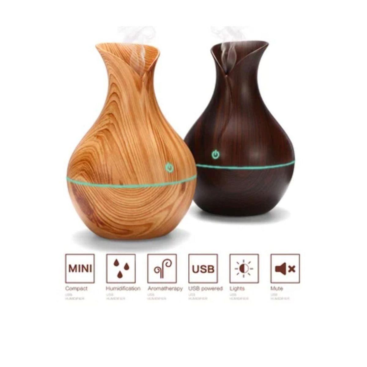 GENERICO - Humidificador Difusor de Aroma con Luz Led Ultrasónico aromaterapia