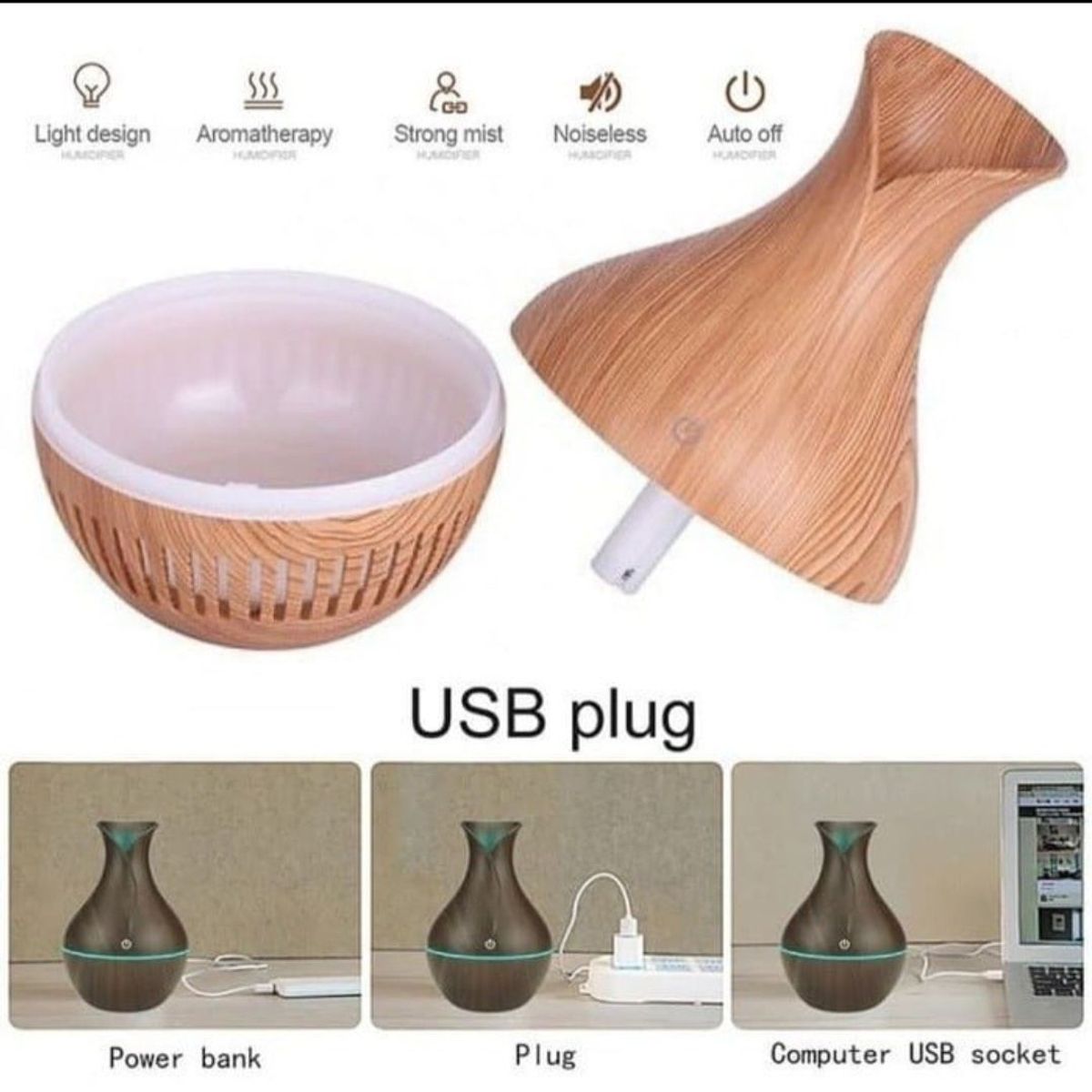 GENERICO - Humidificador Difusor De Aroma Con Luz Led Ultrasónico Aromaterapia