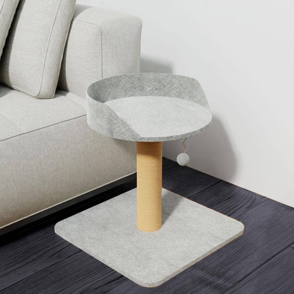 GARRITAS - Gimnasio Rascador para gato - Charlie Gris Claro