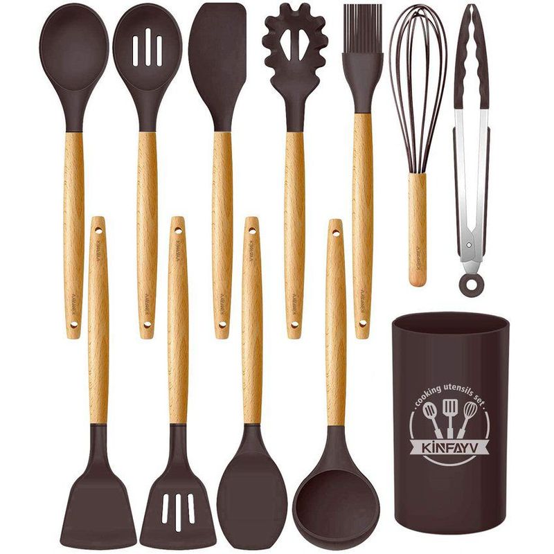 GENERICO - Juego de utensilios de cocina de silicona espátula batidor reposteria