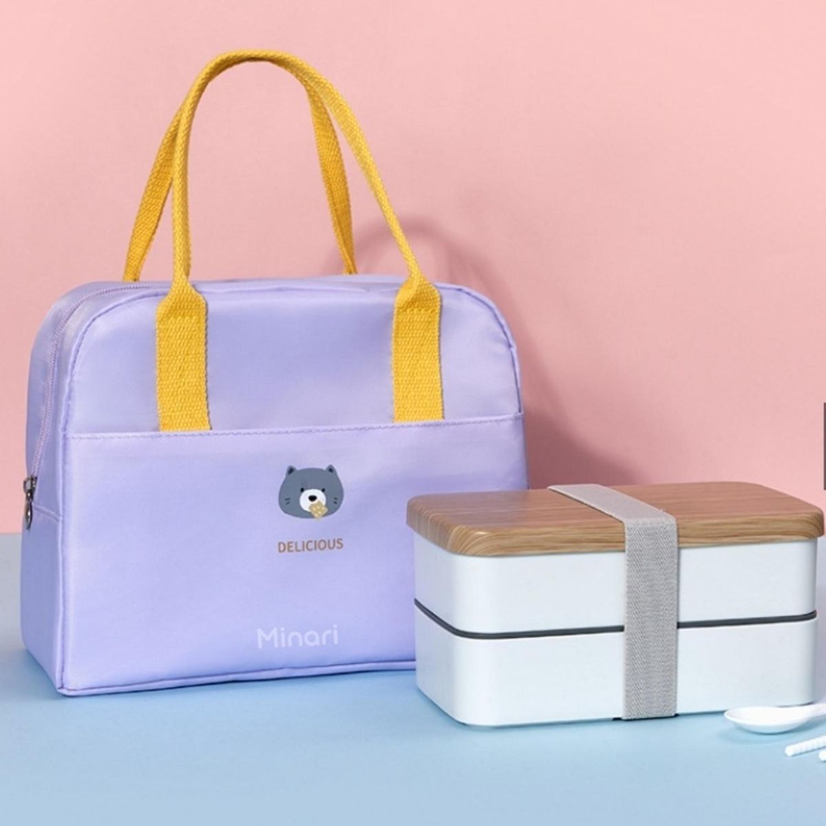 MINARI - Lonchera Térmica de Alimentos y Bebidas Fiambrera Lila V2
