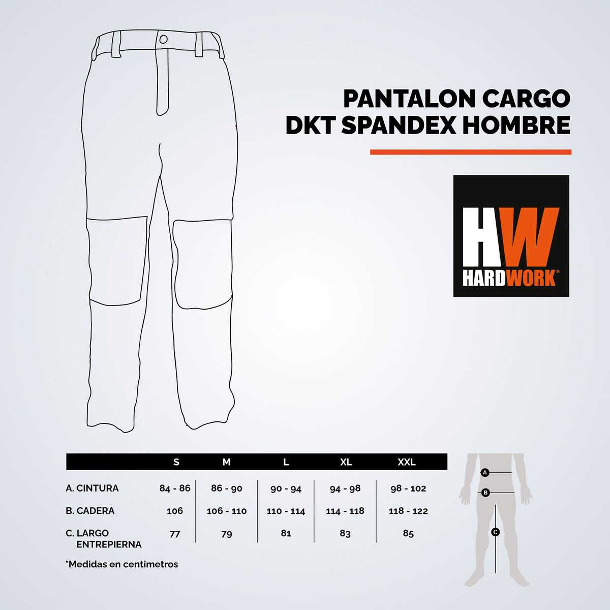 HARDWORK - PANTALON CARGO HW DAKOTA SPANDEX CARBON GREY