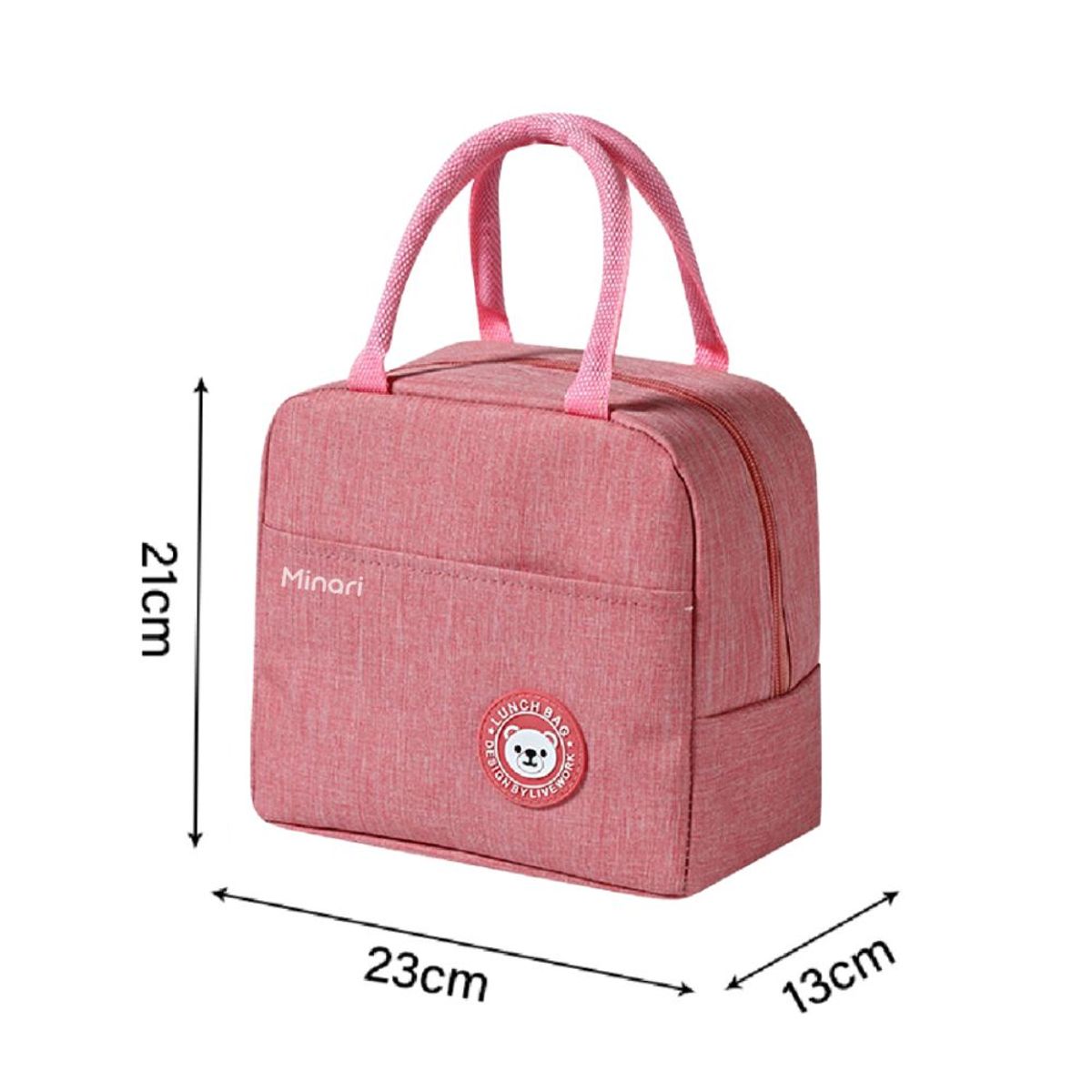 MINARI - Lonchera Térmica de Alimentos y Bebidas Fiambrera Rosado V3