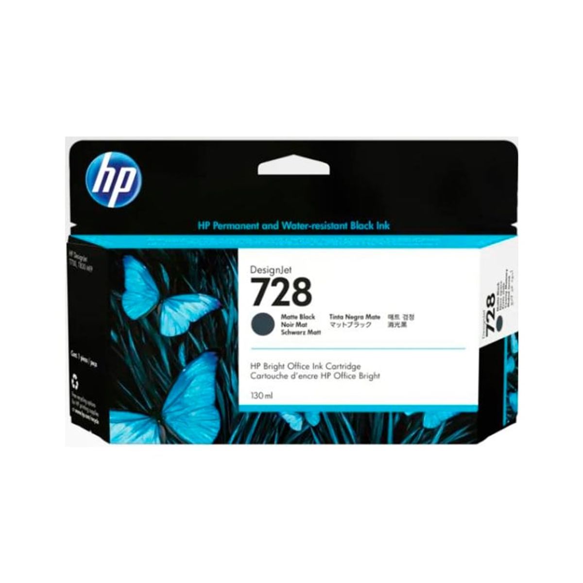 HP - TINTA PLOTTER HP 728 (3WX25A) PARA T830,T730 de 130ML- MATTE BLACK