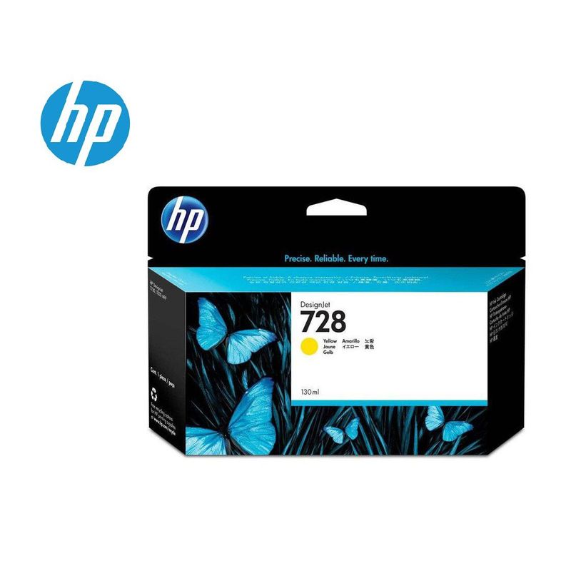 HP - TINTA PLOTTER HP 728 (F9J65A) PARA T830, T730 de130ML-YELLOW