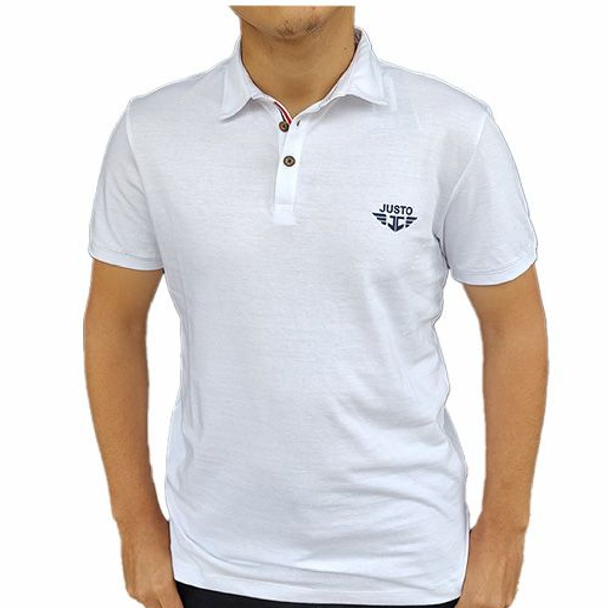 JUST - Polo BLANCO Box Hombre Manga Corta 100 Algodón