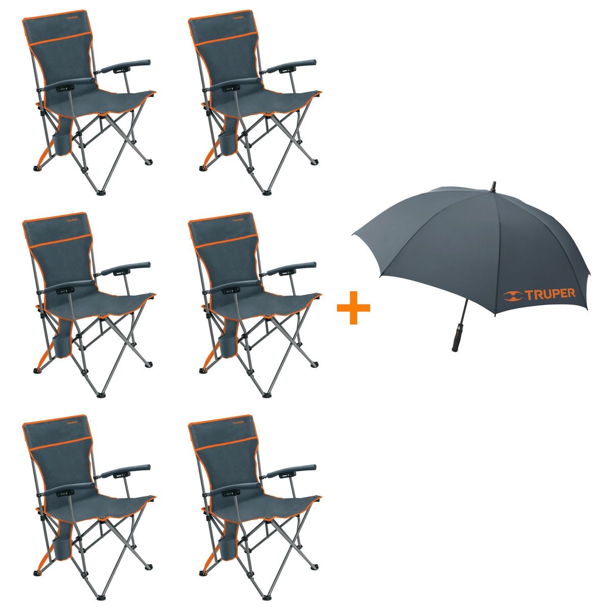 TRUPER - Silla plegable de playa camping X6 - Truper ,Inc. 1 Paraguas