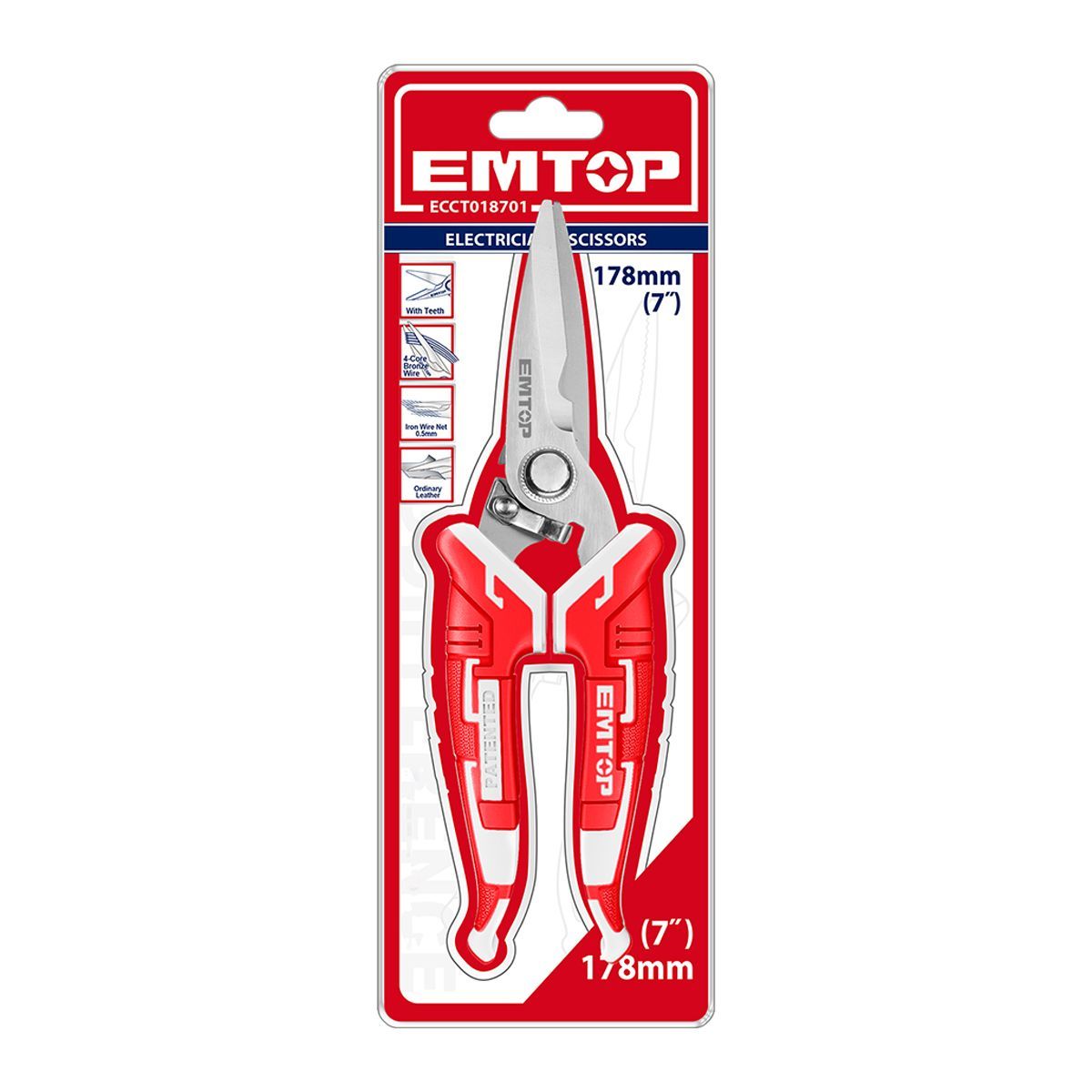 EMTOP - Tijeras de Electricista 178 mm Emtop ECCT018701