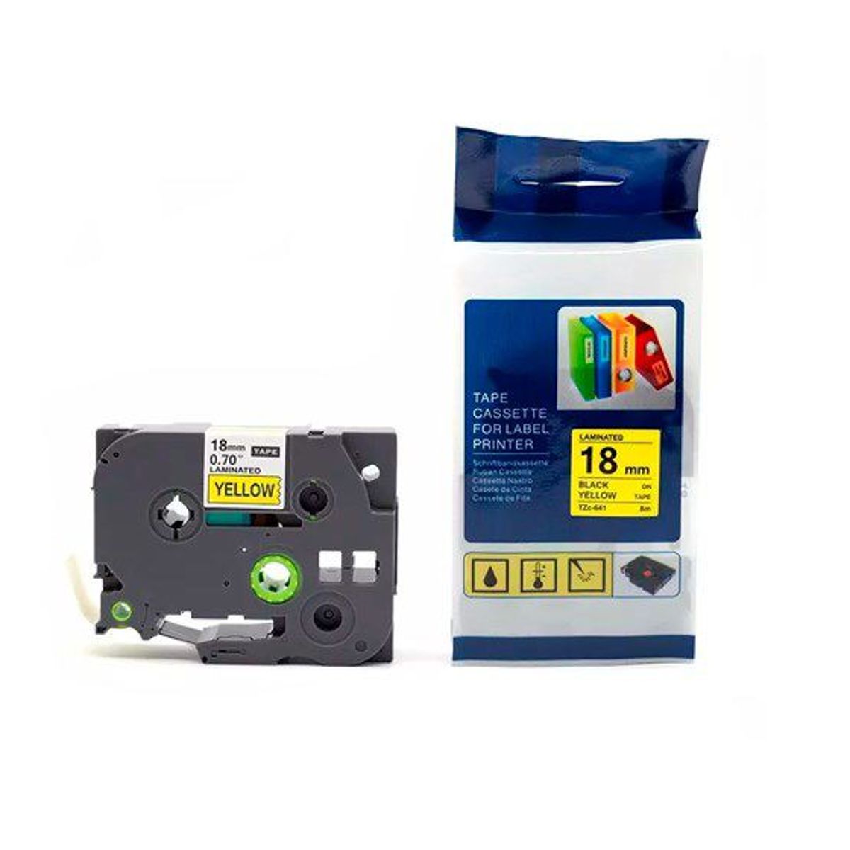 GENERICO - Cinta Compatible Amarillo Tzc 641 18mm Para Rotuladora Brother