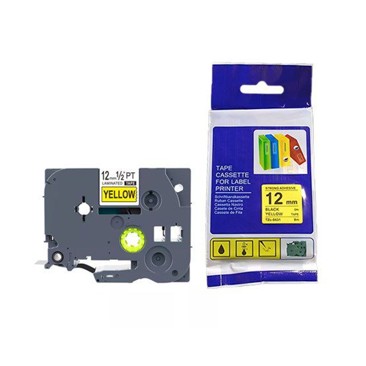 GENERICO - Tzc S631 Cinta Compatible Amarillo Para Rotulador de 12mm