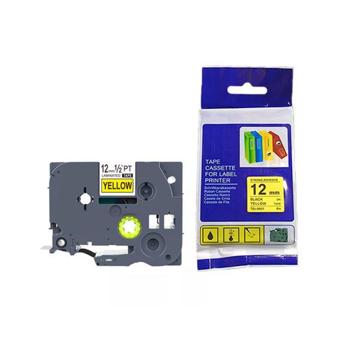 GENERICO - Tzc S631 Cinta Compatible Amarillo Para Rotulador de 12mm