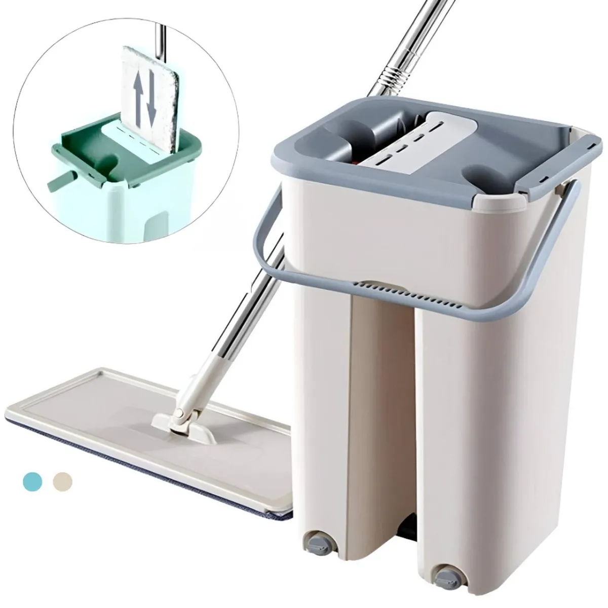 MINARI - Trapeador Mágico con Balde Escurridor  2Mopas 27TM aleatorio