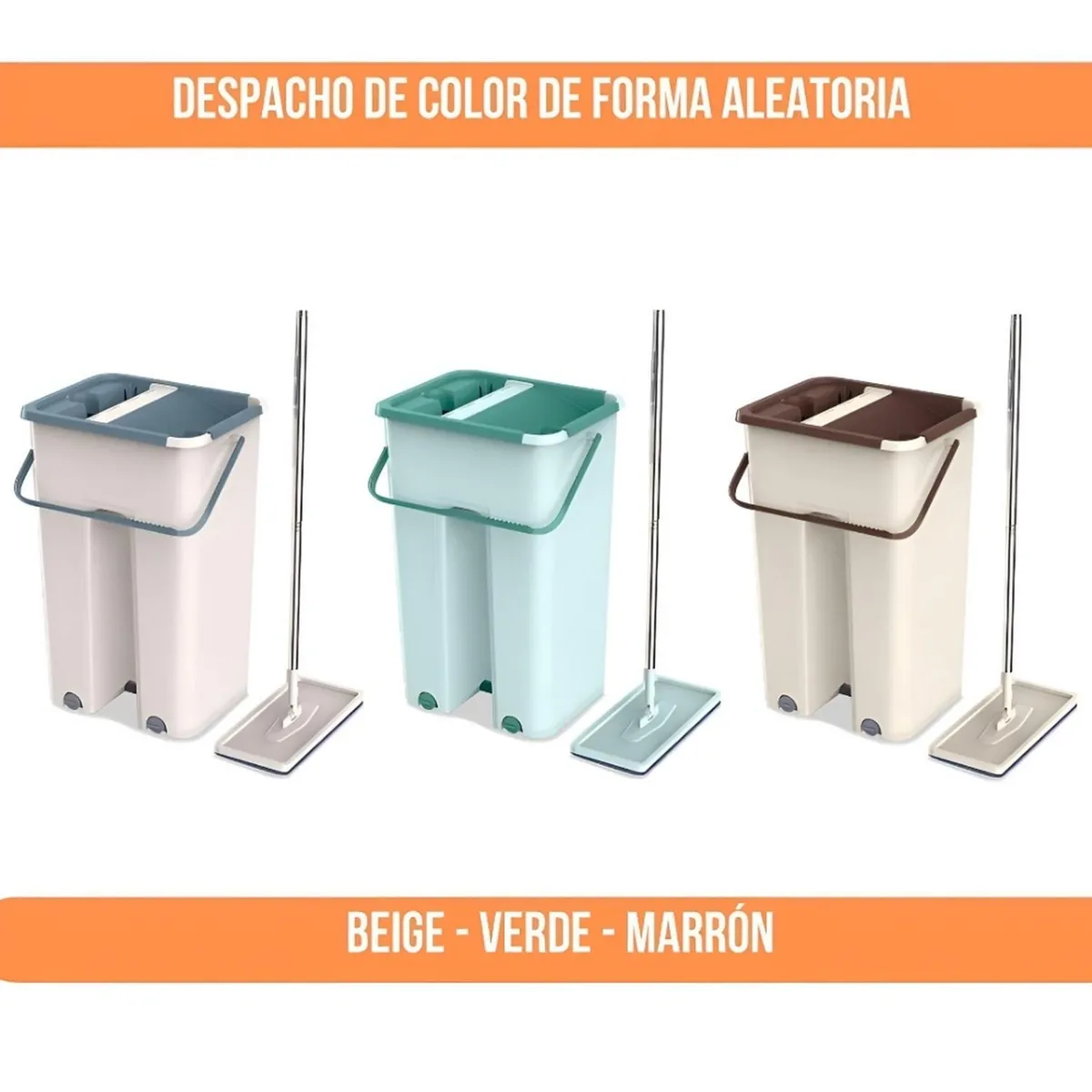 MINARI - Trapeador Mágico con Balde Escurridor  2Mopas 27TM aleatorio