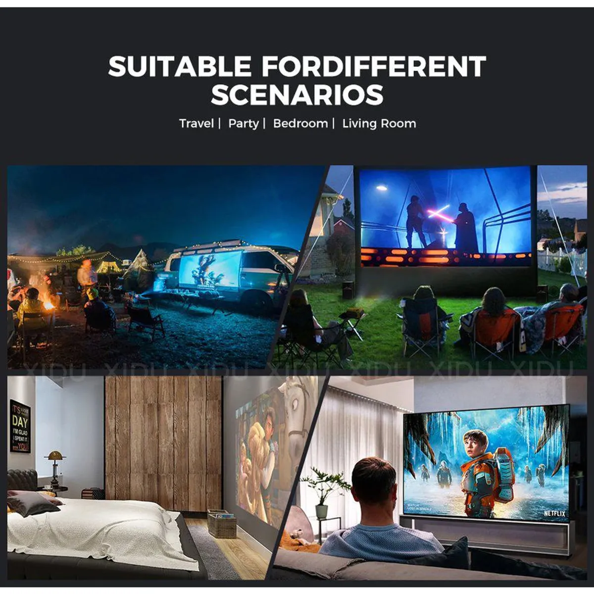 GENERICO - Mini proyector xidu anycast 100 3000lm 640x480 a full hd1080