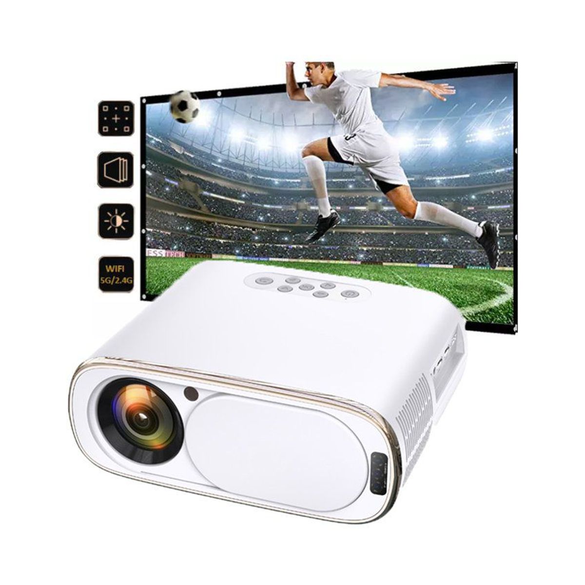 GENERICO - Mini proyector bt projector 4d keystone beamer 1080p full hd