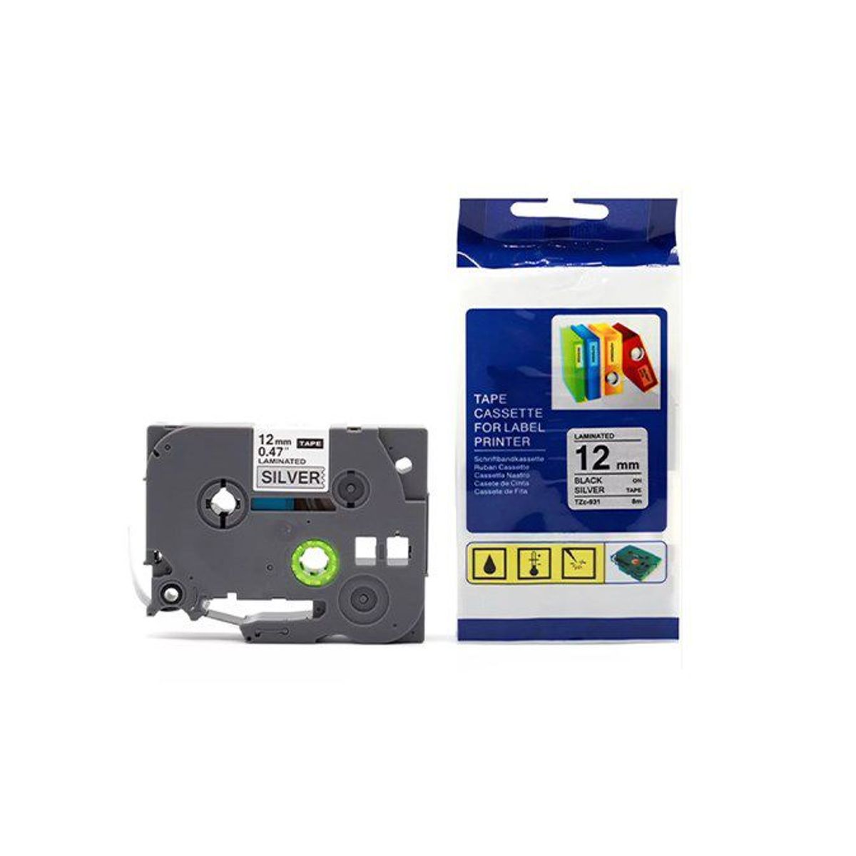 GENERICO - Tzc 231 Cinta Compatible Para Rotulador de Ancho 12mm x 8 M