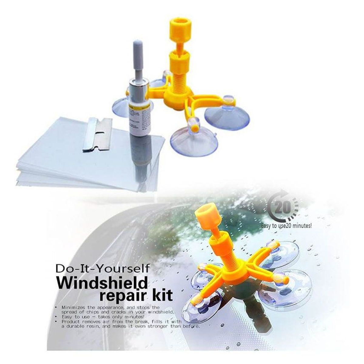 GENERICO - Kit reparar parabrisas rajado reparacion