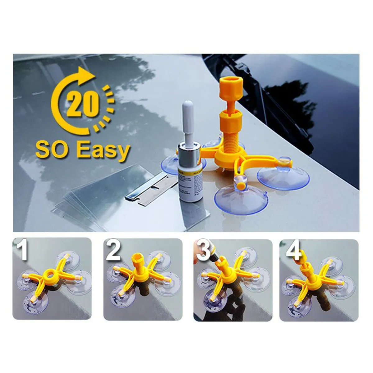 GENERICO - Kit reparar parabrisas rajado reparacion