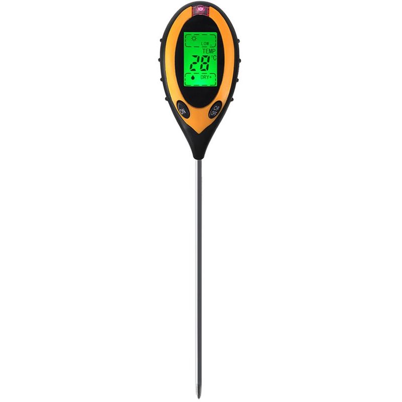 GENERICO - Medidor de ph suelo 4 en 1 humedad, intensidad solar y temperatura